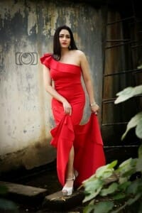 Actress Komal Sharma Red Dress Photoshoot Pictures 10