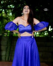 Actress Ragini Dwivedi in a Sleeveless Blue Dress Pictures 07