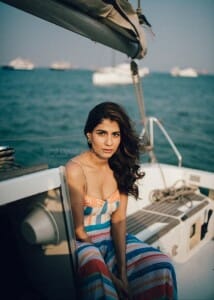 Actress Shreya Dhanwanthary Sexy on Boat Photoshoot Stills 01