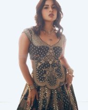 Beautiful Kerala Actress Samyuktha in a Black Ethnic Embroidered Bodice with a Flared Lehenga Skirt Pictures 01