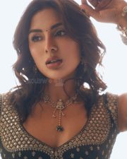 Beautiful Kerala Actress Samyuktha in a Black Ethnic Embroidered Bodice with a Flared Lehenga Skirt Pictures 05