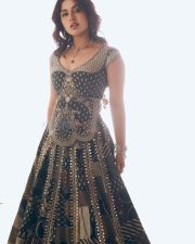 Beautiful Kerala Actress Samyuktha in a Black Ethnic Embroidered Bodice with a Flared Lehenga Skirt Pictures 07