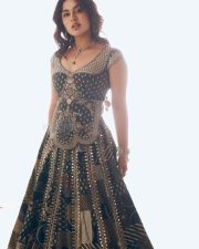 Beautiful Kerala Actress Samyuktha in a Black Ethnic Embroidered Bodice with a Flared Lehenga Skirt Pictures 07