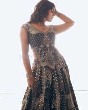 Beautiful Kerala Actress Samyuktha in a Black Ethnic Embroidered Bodice with a Flared Lehenga Skirt Pictures 08