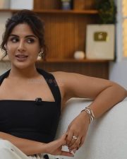 Charming Actress Samyuktha Menon in a Black Halter Top and Polka Dot Skirt Photos 01