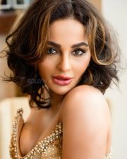 Dazzling Seerat Kapoor in a Gold Mini Dress with a Deep Plunging Neckline Photos 02 Dazzling Seerat Kapoor in a Gold Mini Dress with a Deep Plunging Neckline Photos 02