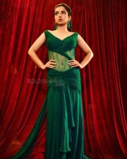 Half CA Web Series Actres Ahsaas Channa in a Green Outfit Pictures 04