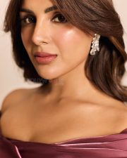 Radiant Actress Samyuktha Menon in a Dusty Rose Off Shoulder Satin Gown Photos 04