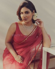 Samyuktha Menon Sexy in Red Saree Photos 01