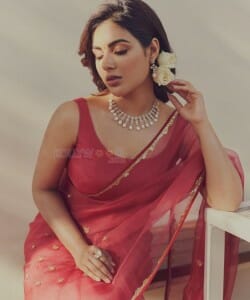 Samyuktha Menon Sexy in Red Saree Photos 06