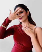 Sophisticated Actress Samyuktha Menon in a Burgundy One Shoulder Long Sleeve Dress Photos 04 Sophisticated Actress Samyuktha Menon in a Burgundy One Shoulder Long Sleeve Dress Photos 04