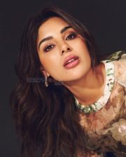 South Indian Actress Samyuktha Menon in a Bohemian Style Printed Organza Blouse with a High Waisted Skirt Photos 03