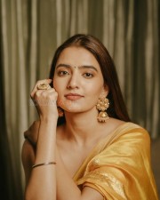 Jugaadistan Actress Rukshar Dhillon in a Golden Saree Photoshoot Pictures 06
