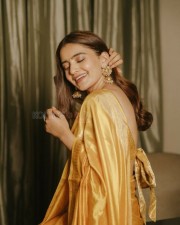 Jugaadistan Actress Rukshar Dhillon in a Golden Saree Photoshoot Pictures 09