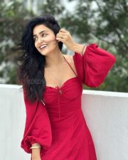 Sexy Avantika Mishra in a Red Ruched Dress Pictures 02