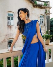 Sexy Avantika Mishra in an Blue Saree with an Embellished Sleeveless Blouse Photos 01