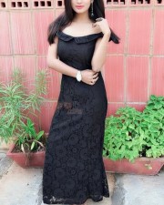 Actress Anusha Rai Black Dress Photos 02