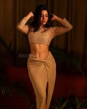 Glam Beauty Divya Bharathi in a Golden Shimmery Golden Crop Top with Matching Skirt Pictures 03