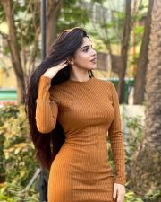 Gorgeous Divya Bharathi in a Brown Bodycon Dress for Kingston Promotions Photos 03 Gorgeous Divya Bharathi in a Brown Bodycon Dress for Kingston Promotions Photos 03