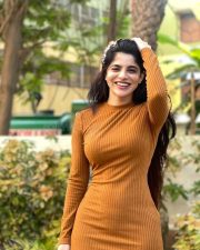 Gorgeous Divya Bharathi in a Brown Bodycon Dress for Kingston Promotions Photos 04 Gorgeous Divya Bharathi in a Brown Bodycon Dress for Kingston Promotions Photos 04