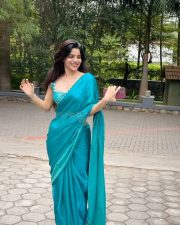 Gorgeous Divyabharathi in a Turquoise Saree with a Matching Blouse Pictures 01