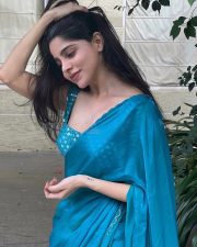 Gorgeous Divyabharathi in a Turquoise Saree with a Matching Blouse Pictures 04