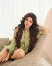 Sensual Actress Divya Bharathi in a Olive Green Oversized Shirt Photos 05