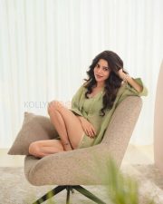 Sensual Actress Divya Bharathi in a Olive Green Oversized Shirt Photos 06
