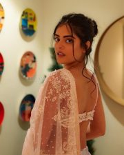 Sensuous Riddhi Kumar in an Off White Floral Embroidered Net Saree with a Sleeveless Bustier Blouse Photos 08