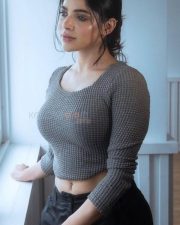 Stylish Divya Bharathi in a Grey Crop Top with Black Pant Photos 02