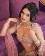 Superboys of Malegaon Actress Riddhi Kumar in a Rose Pink Floral Embroidered Silk Choli with a High Waisted Lehenga Skirt and Net Dupatta Photos 02