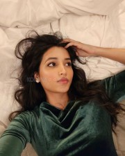 Actress Model Srinidhi Shetty on the Bed Photos 02