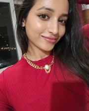 Actress Srinidhi Shetty in a Full Sleeve Red Crop Top Photos 03