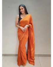 Beauty Srinidhi Shetty in a Vibrant Orange Saree Pictures 02