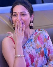 Effervescent Actress Srinidhi Shetty in a White watercolor floral print organza saree with scalloped blue border and hot pink sleeveless blouse Photos 02 Effervescent Actress Srinidhi Shetty in a White watercolor floral print organza saree with scalloped blue border and hot pink sleeveless blouse Photos 02
