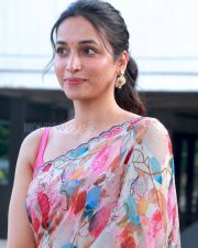 Effervescent Actress Srinidhi Shetty in a White watercolor floral print organza saree with scalloped blue border and hot pink sleeveless blouse Photos 08 Effervescent Actress Srinidhi Shetty in a White watercolor floral print organza saree with scalloped blue border and hot pink sleeveless blouse Photos 08