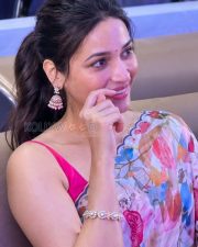 Effervescent Actress Srinidhi Shetty in a White watercolor floral print organza saree with scalloped blue border and hot pink sleeveless blouse Photos 10 Effervescent Actress Srinidhi Shetty in a White watercolor floral print organza saree with scalloped blue border and hot pink sleeveless blouse Photos 10