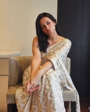 Luminous Actress Shrinidhi Shetty in a White Gold Sequined Saree Photos 04 Luminous Actress Shrinidhi Shetty in a White Gold Sequined Saree Photos 04