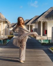 Cute Nisha Aggarwal in a Black and White Vacation Bikini Pictures 01