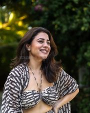 Cute Nisha Aggarwal in a Black and White Vacation Bikini Pictures 02