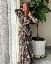 Elegant Nisha Aggarwal in a Pleated Maxi Dress Photos 03