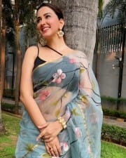 Actress Eeshanaya Maheshwari in Transparent Saree Photos 06