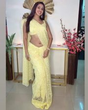 Actress Eshanya Maheshwari Hot Saree Navel Photos 01