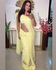 Actress Eshanya Maheshwari Hot Saree Navel Photos 02