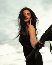 Adorable Sreeleela in a Black Glamour Off Shoulder Dress Pictures 02