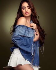 Apni to Party Actress Neha Malik in an Oversized Denim Shirt and White Mini Skirt Photos 02 Apni to Party Actress Neha Malik in an Oversized Denim Shirt and White Mini Skirt Photos 02