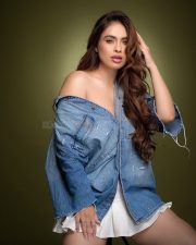 Apni to Party Actress Neha Malik in an Oversized Denim Shirt and White Mini Skirt Photos 04 Apni to Party Actress Neha Malik in an Oversized Denim Shirt and White Mini Skirt Photos 04