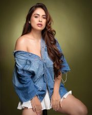 Apni to Party Actress Neha Malik in an Oversized Denim Shirt and White Mini Skirt Photos 08 Apni to Party Actress Neha Malik in an Oversized Denim Shirt and White Mini Skirt Photos 08