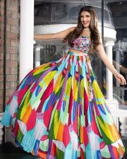 Beautiful Sreeleela in a Multi Crepe Fabric Ghagra Set Pictures 01