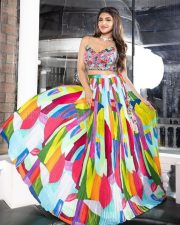 Beautiful Sreeleela in a Multi Crepe Fabric Ghagra Set Pictures 02